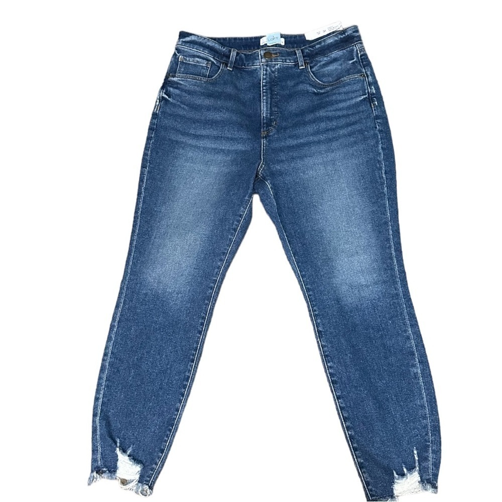 LOFT Curvy High Waist Blue Skinny Ankle Jeans Size 31 / 12P NWT